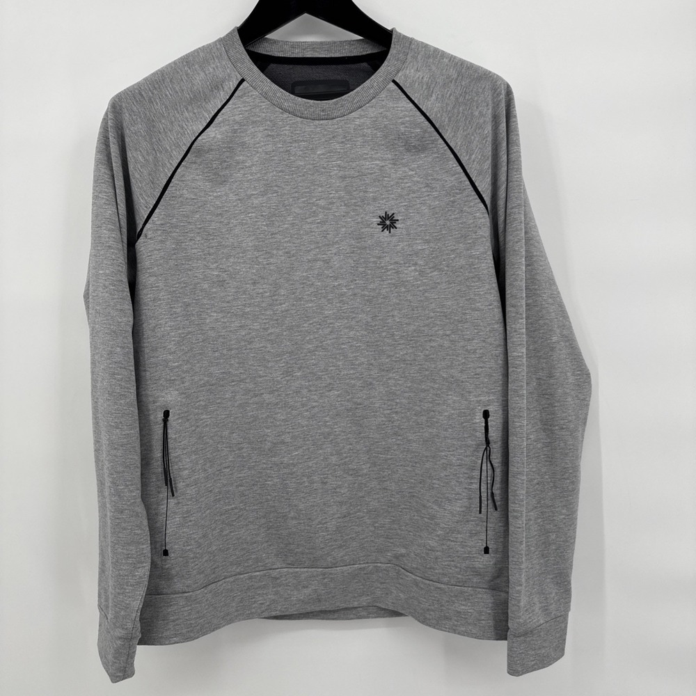 Isaora Dry-Tech Pullover Performance Sweatshirt Size L Gray Pockets Workout